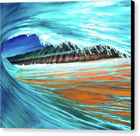 a painting of a wave crashing over a beach