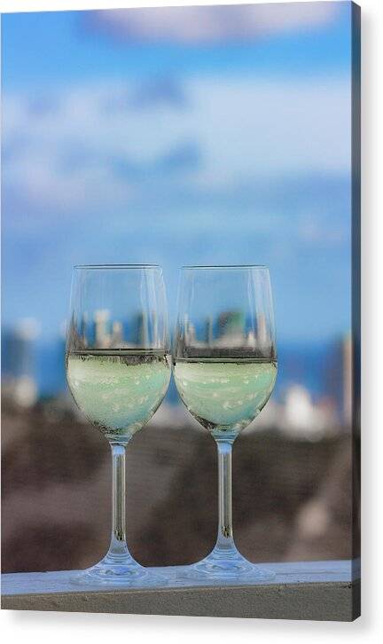 Glasses of white wine 3 - Acrylic Print