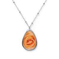 Orange Rose Heart - Oval Necklace Accessories 1ArtCollection