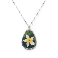 Plumeria - Oval Necklace Accessories 1ArtCollection