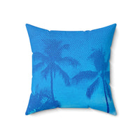 Blue Palms - Spun Polyester Square Pillow Home Decor 1ArtCollection