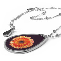 Orange Zinnia - Oval Necklace Accessories 1ArtCollection