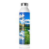 'Mountain Lake' - Slim Water Bottle Mug 1ArtCollection