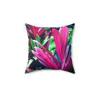 Haiku Ti Leaves Design - Spun Polyester Square Pillow Home Decor 1ArtCollection