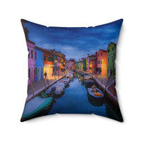 Burano Twilight - Spun Polyester Square Pillow Home Decor 1ArtCollection