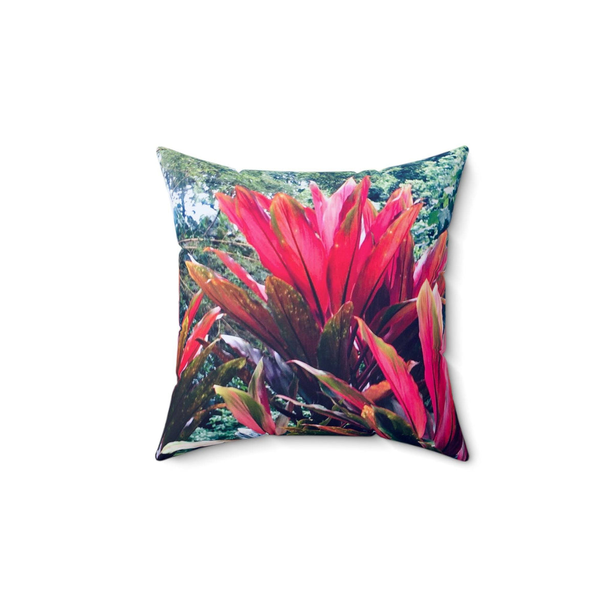 Haiku Ti Leaves Design - Spun Polyester Square Pillow Home Decor 1ArtCollection