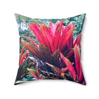 Haiku Ti Leaves Design - Spun Polyester Square Pillow Home Decor 1ArtCollection