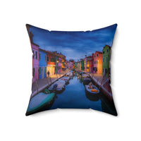 Burano Twilight - Spun Polyester Square Pillow Home Decor 1ArtCollection