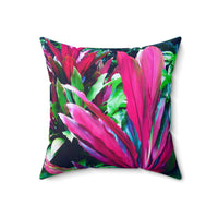 Haiku Ti Leaves Design - Spun Polyester Square Pillow Home Decor 1ArtCollection