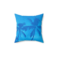 Blue Palms - Spun Polyester Square Pillow Home Decor 1ArtCollection