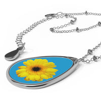 Yellow Daisy - Oval Necklace Accessories 1ArtCollection