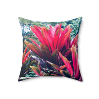 Haiku Ti Leaves Design - Spun Polyester Square Pillow Home Decor 1ArtCollection