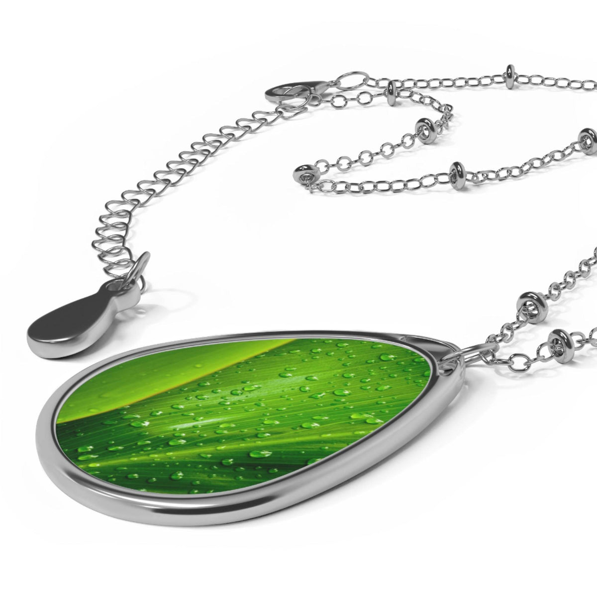 Raindrop on Ti - Oval Necklace Accessories 1ArtCollection