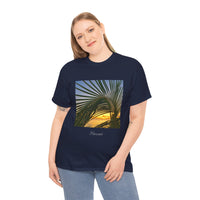 Sunset Palm Arc - Unisex Heavy Cotton Tee