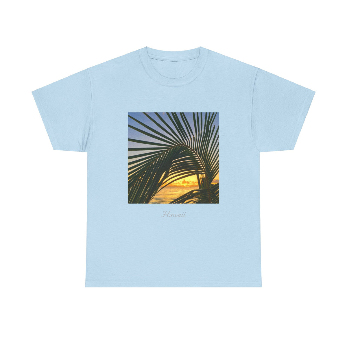 Sunset Palm Arc - Unisex Heavy Cotton Tee