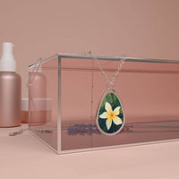 Plumeria - Oval Necklace Accessories 1ArtCollection