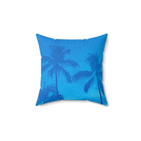 Blue Palms - Spun Polyester Square Pillow Home Decor 1ArtCollection