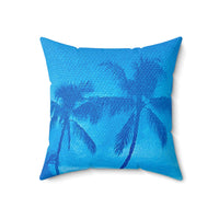 Blue Palms - Spun Polyester Square Pillow Home Decor 1ArtCollection