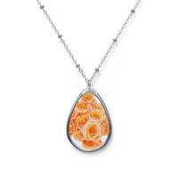 Orange Rose Bouquet - Oval Necklace Accessories 1ArtCollection