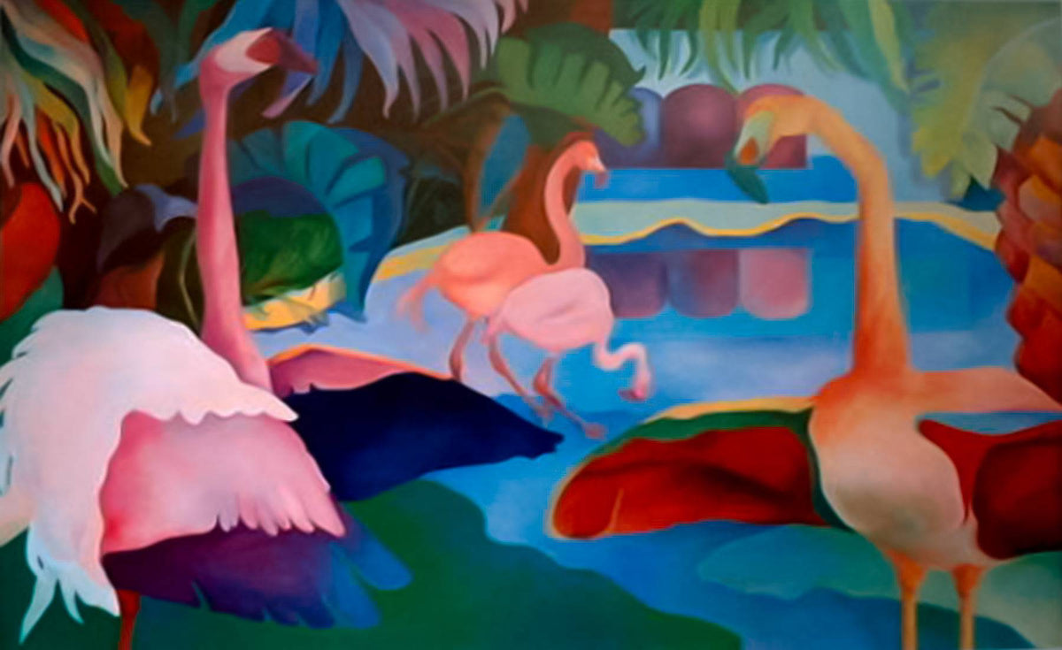 Fantasy Flamingos - Limited-Edition Lithograph