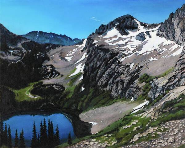 Alpine Lake, Sawtooth Mountains - Art Print