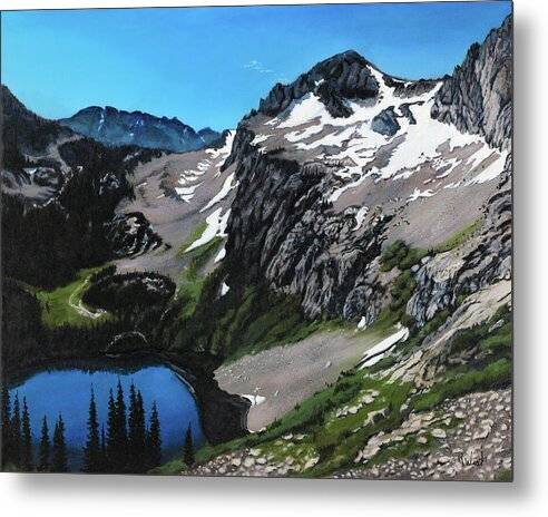 Alpine Lake, Sawtooth Mountains - Metal Print