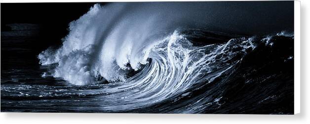 Angry Sea Panorama - BW - Canvas Print