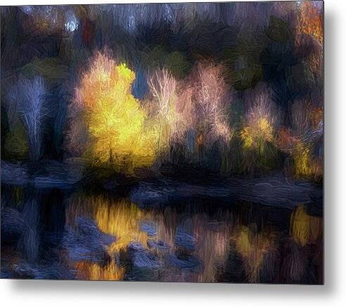 Autumn Tree Reflection - Metal Print