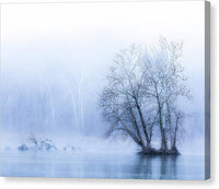 Blue Winter Fog on the River - Canvas Print