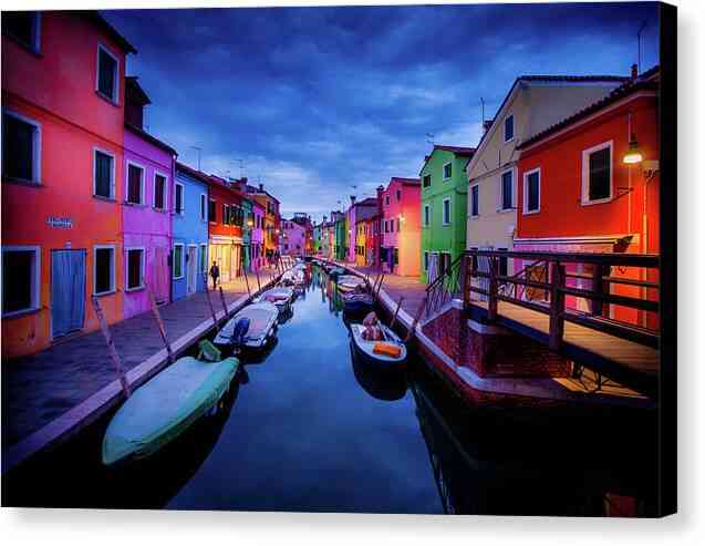 Twilight in Burano - Canvas Print Canvas Print 1ArtCollection