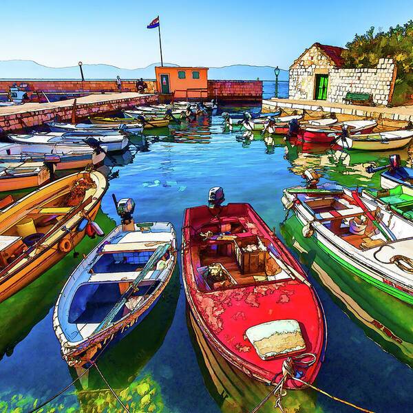 Calm Harbor in Croatia - Art Print