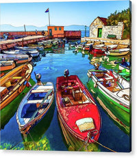 Calm Harbor in Croatia - Acrylic Print