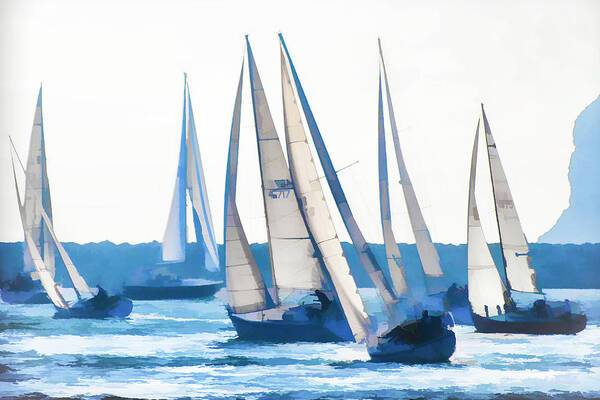 Dana Regatta in Blue - Art Print