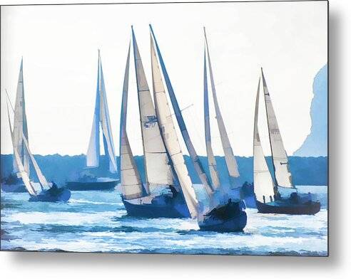 Dana Regatta in Blue - Metal Print