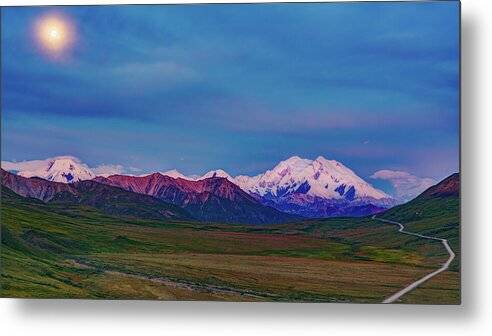 Denali Bathed in Moonlight - Metal Print