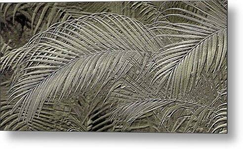 Etched Gold Palms Design 1 - Metal Print