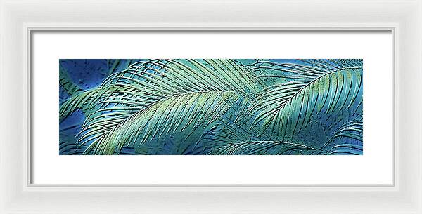 Etched Palms Panorama-BG - Framed Print