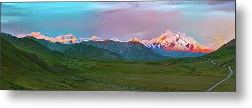 First Light on Denali - Metal Print