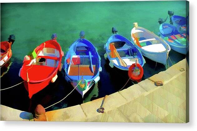 Fishing Boats on the Cinque terra - Acrylic Print Acrylic Print 1ArtCollection