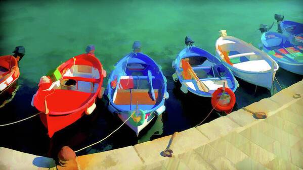 Fishing Boats on the Cinque terra - Art Print Art Print 1ArtCollection