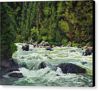 Fishing on the Payette River - Canvas Print