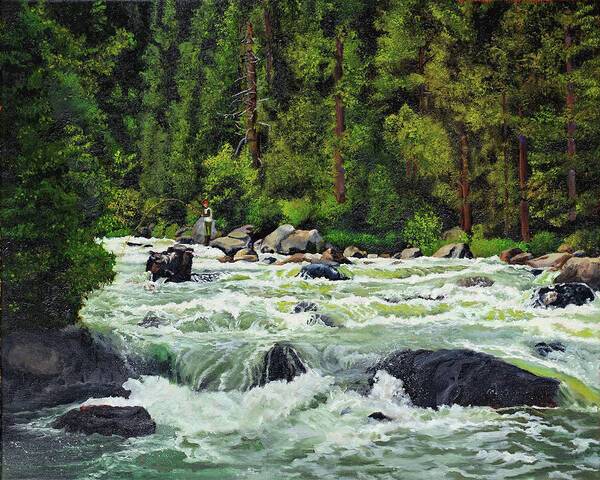 Fishing on the Payette River - Art Print