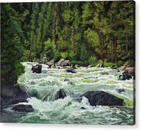 Fishing on the Payette River - Acrylic Print