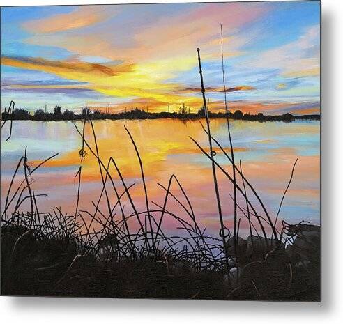 Fishing on the Snake River - Metal Print