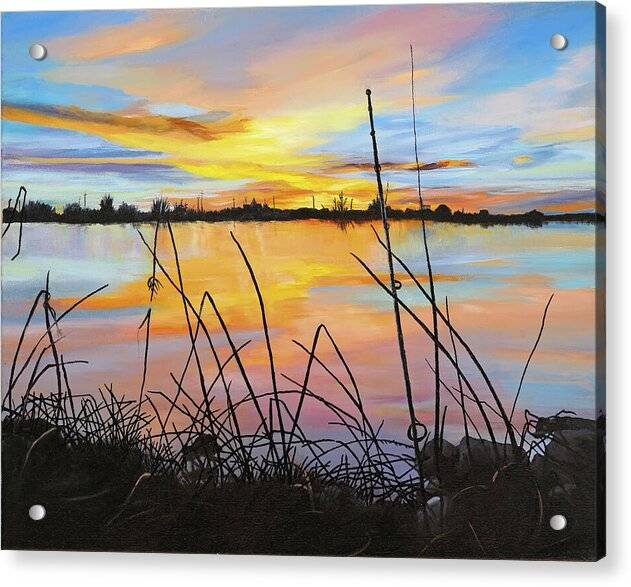 Fishing on the Snake River - Acrylic Print