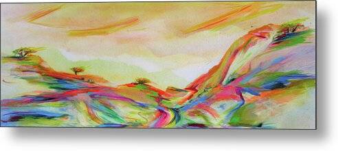 Florescent Landscape 1 - Diptych 1 of 2 - Metal Print Metal Print 1ArtCollection