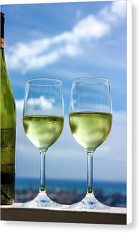 Glasses of white wine - Canvas Print