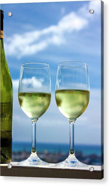 Glasses of white wine - Acrylic Print