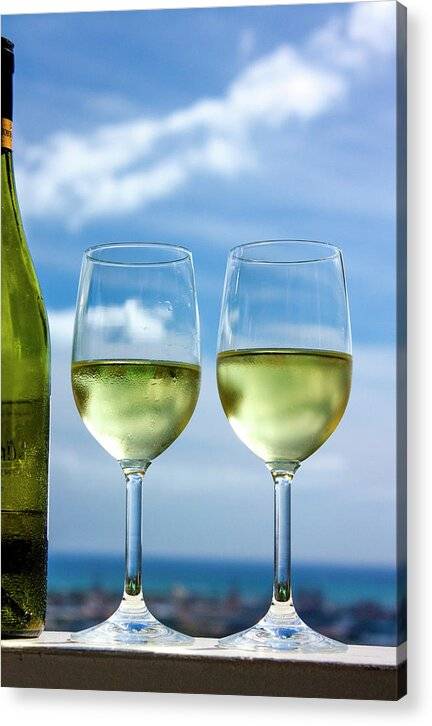 Glasses of white wine - Acrylic Print