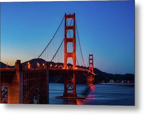 Golden Gate Evening - Metal Print